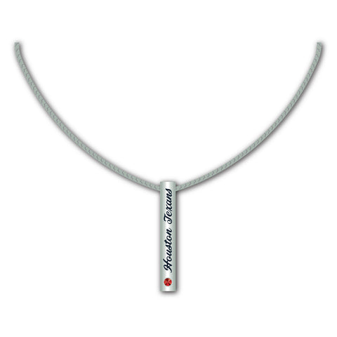 Houston Texans Necklace Silver Bar Special Order