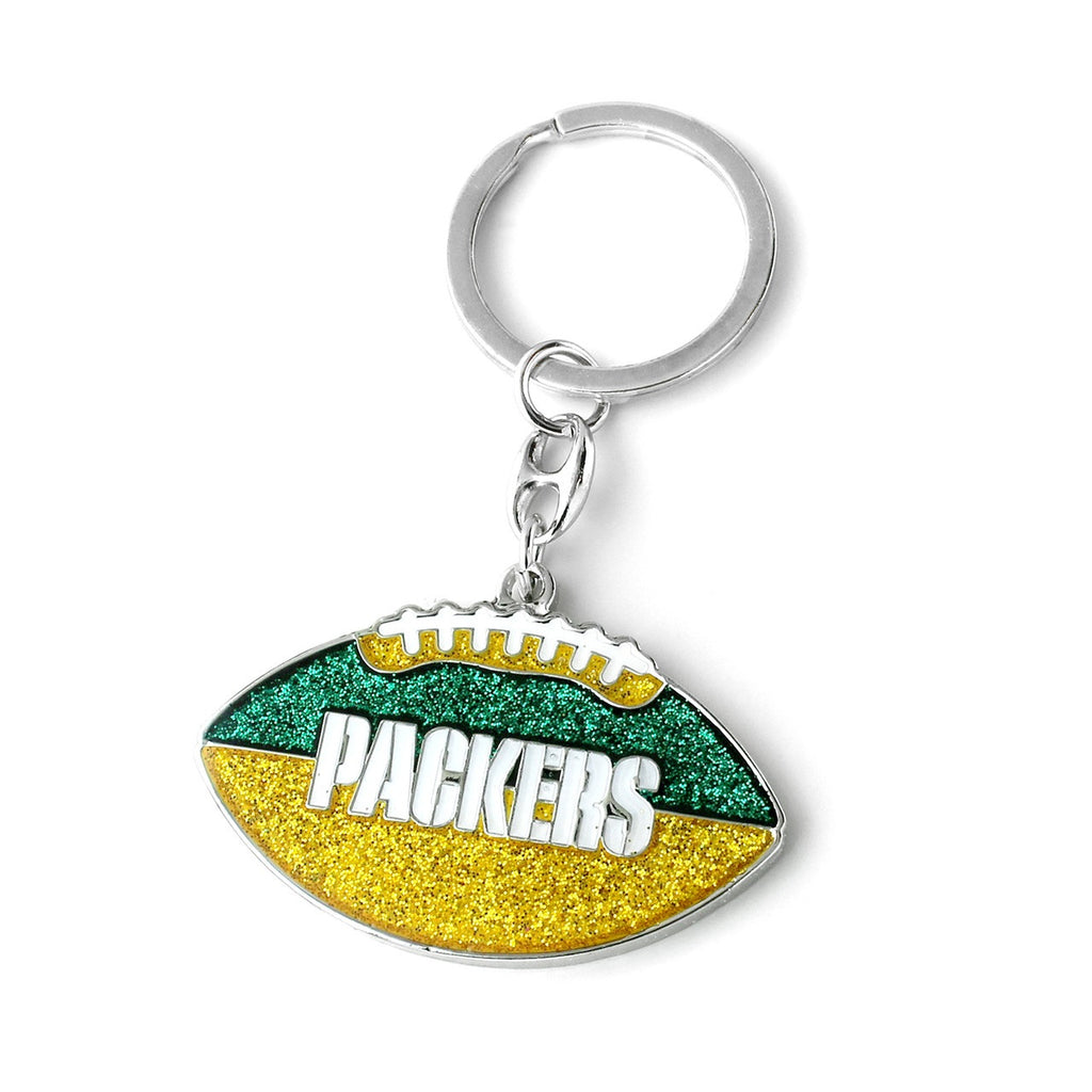 Green Bay Packers s Keychain Football Glitter