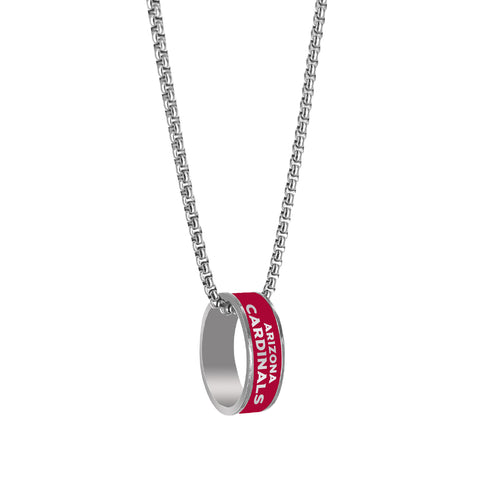 Arizona Cardinals Necklace Fashion Ring Pendant Silver