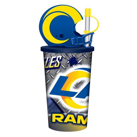 Los Angeles Rams Helmet Cup 32oz Plastic with Straw