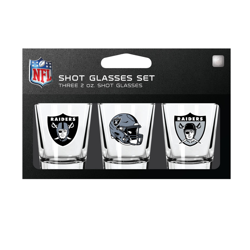 Las Vegas Raiders Shot Glass Set 3 Pack