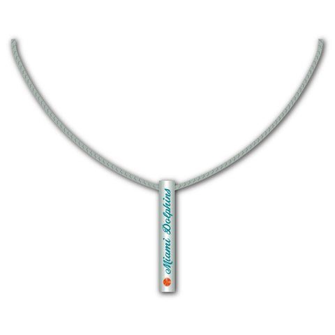 Miami Dolphins Necklace Silver Bar Special Order