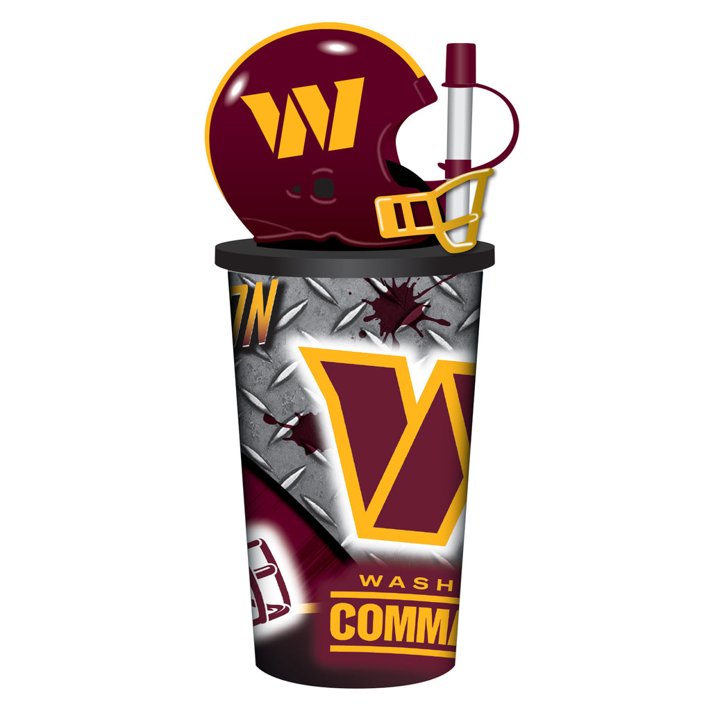 Washington Huskies Commanders Helmet Cup 32oz Plastic with Straw