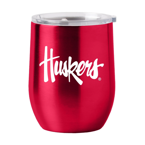 Nebraska Cornhuskers Travel Tumbler 16oz Stainless Steel Curved