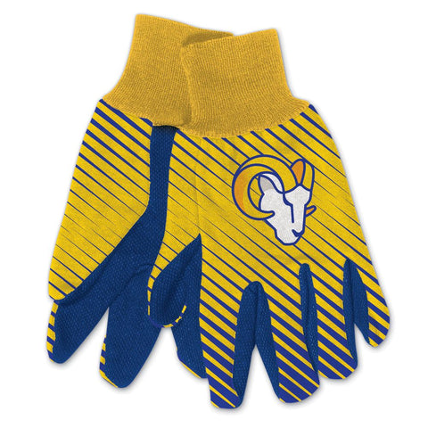 Los Angeles Rams Gloves Two Tone Style Adult Size
