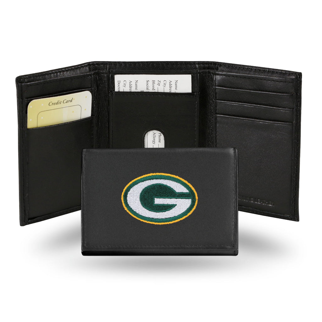 Green Bay Packers s Wallet Trifold Leather Embroidered