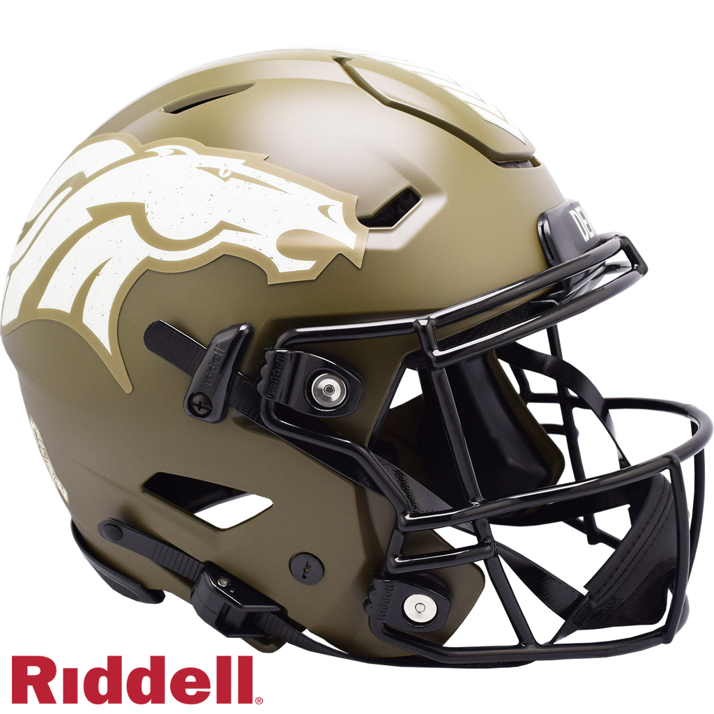 Denver Broncos Helmet Riddell Authentic Full Size SpeedFlex Style Salute To Service 2022