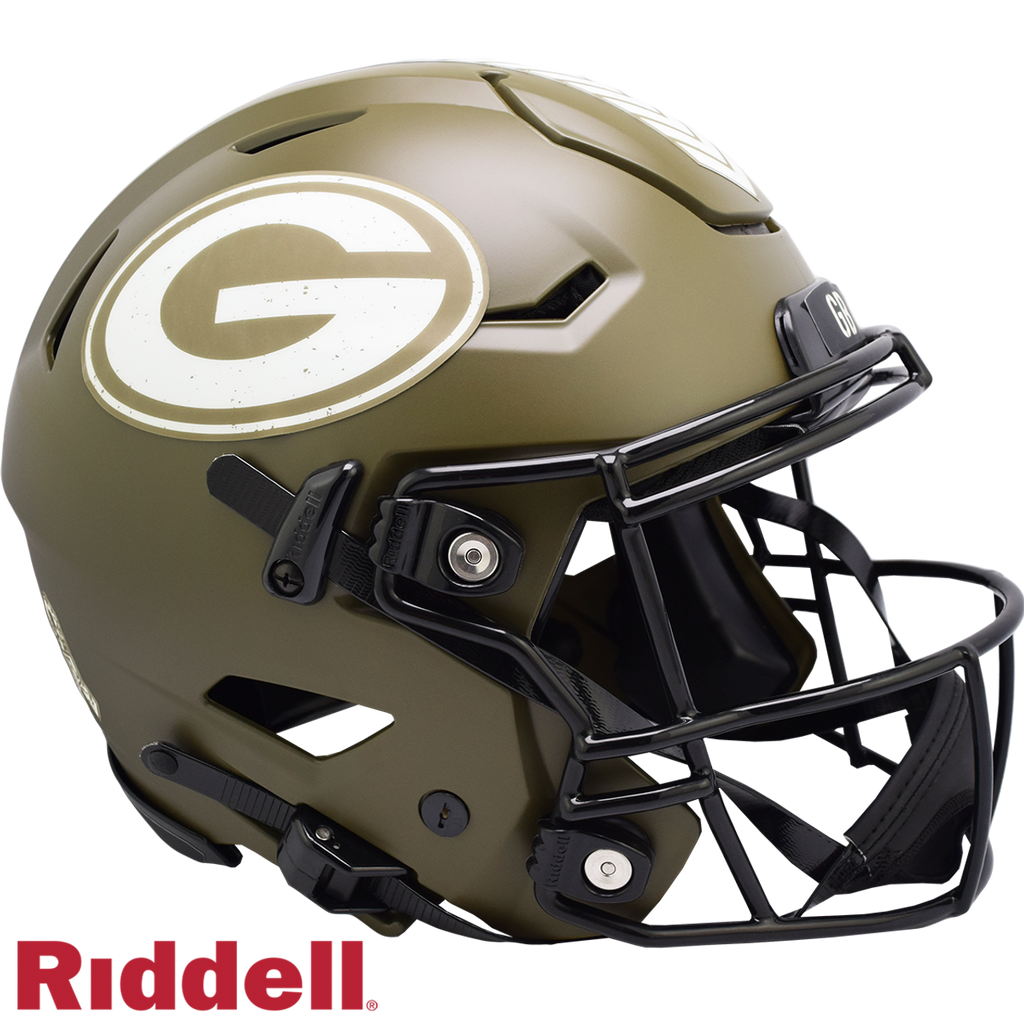 Green Bay Packers s Helmet Riddell Authentic Full Size SpeedFlex Style Salute To Service