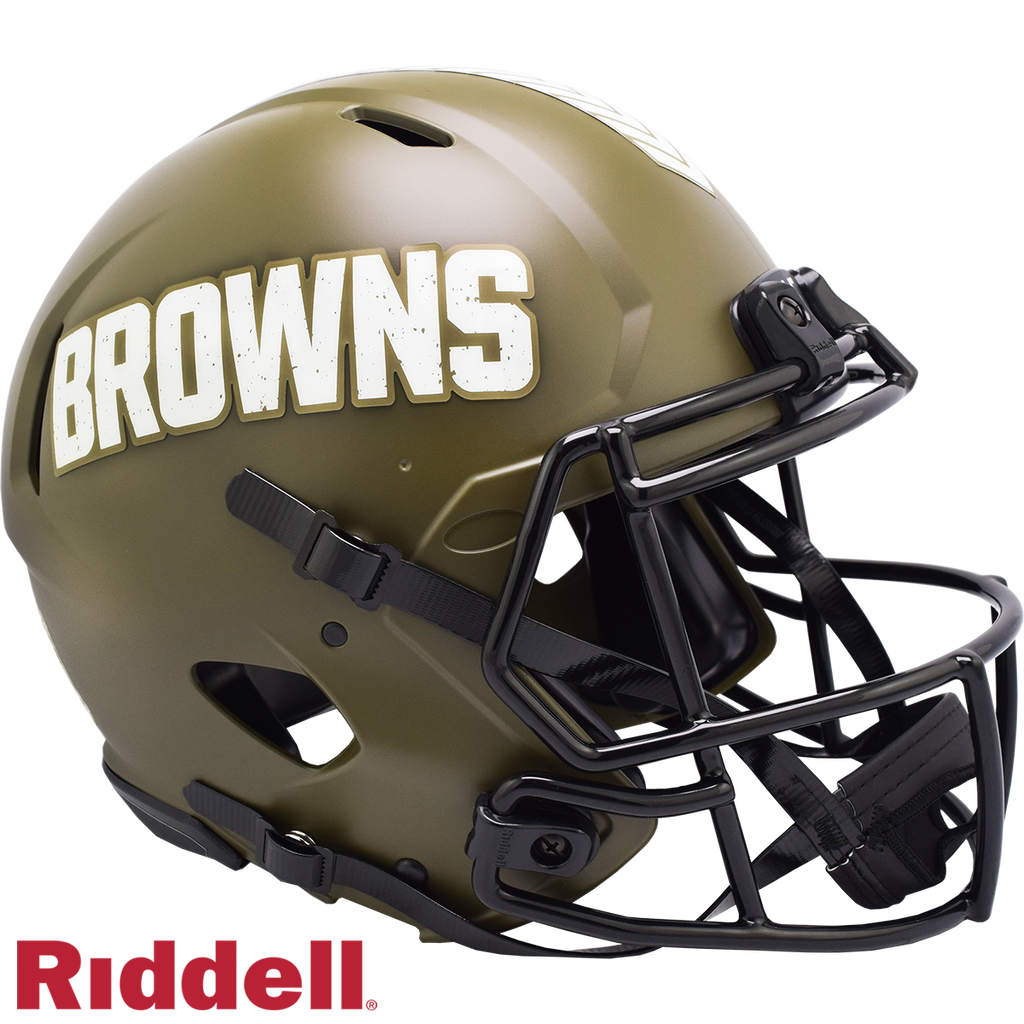 Cleveland Browns Helmet Riddell Full Size Speed Style Salute To Service 2022