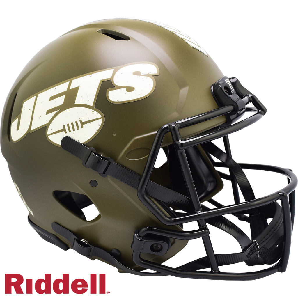 New York Jets Helmet Riddell Full Size Speed Style Salute To Service 2022