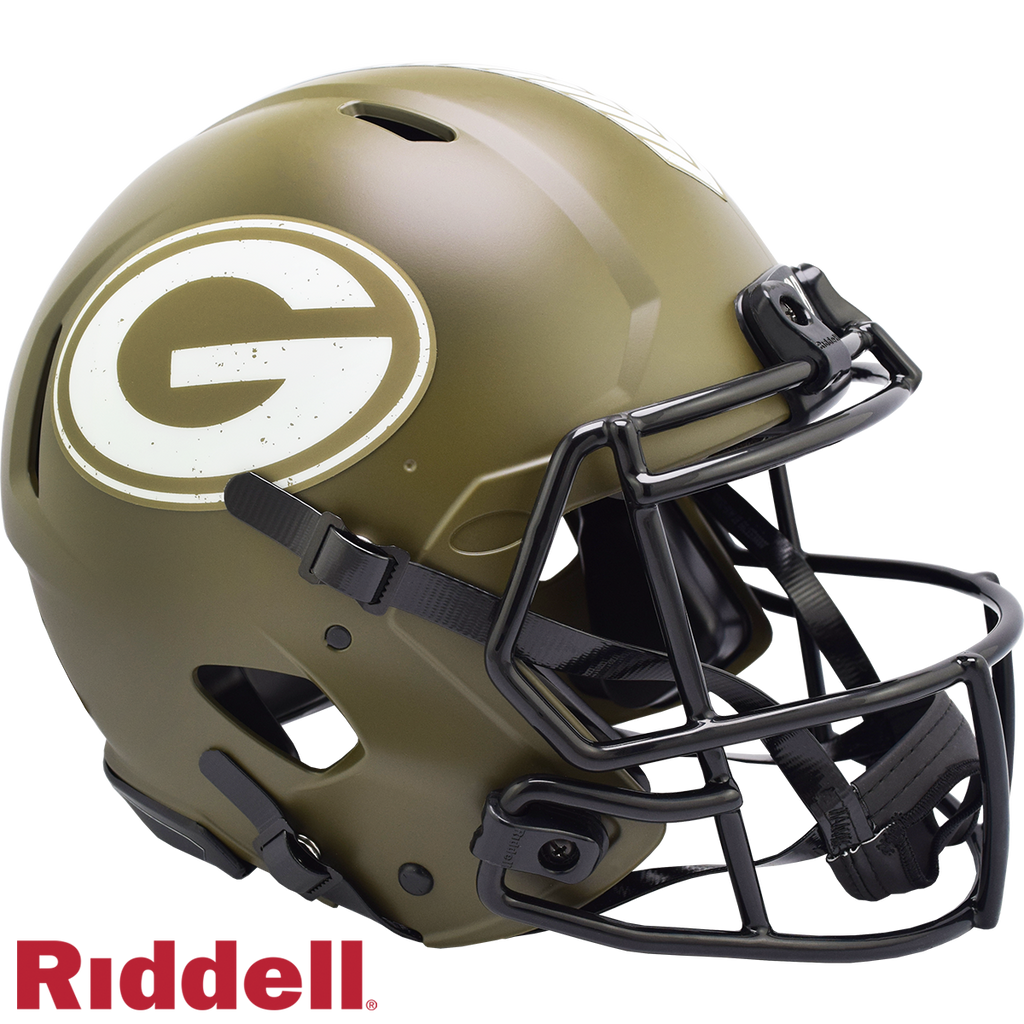 Green Bay Packers s Helmet Riddell Authentic Full Size Speed Style Salute To Service 2022