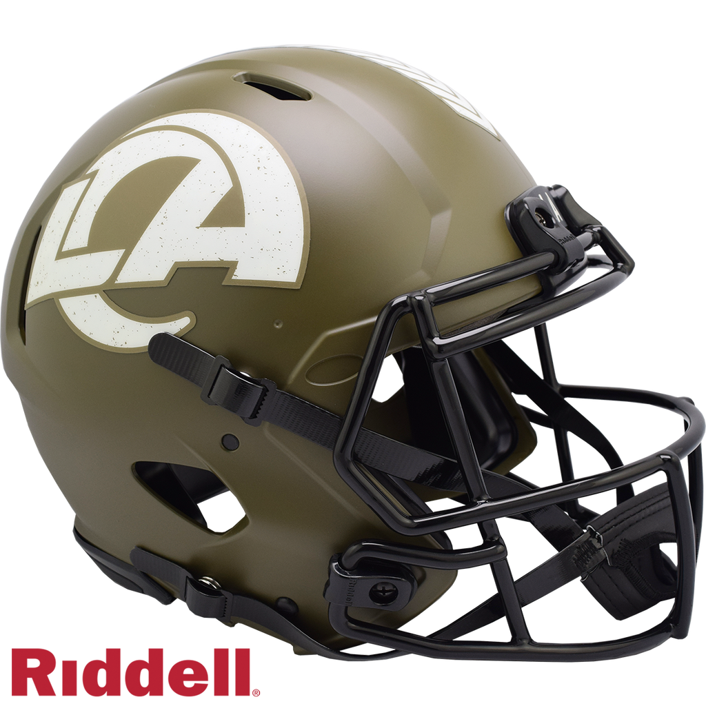 Los Angeles Rams Helmet Riddell Full Size Speed Style Salute To Service 2022