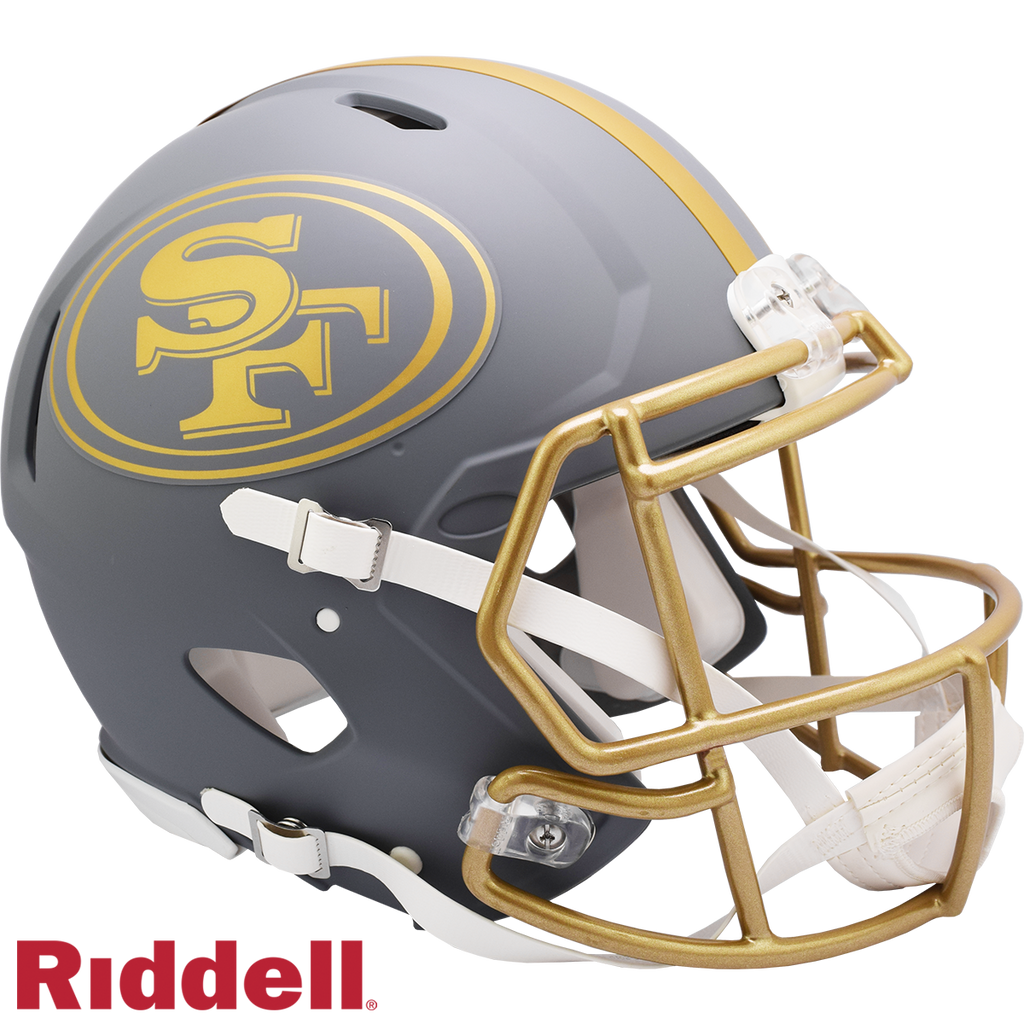 San Francisco 49ers Helmet Riddell Full Size Speed Style Slate Alternate