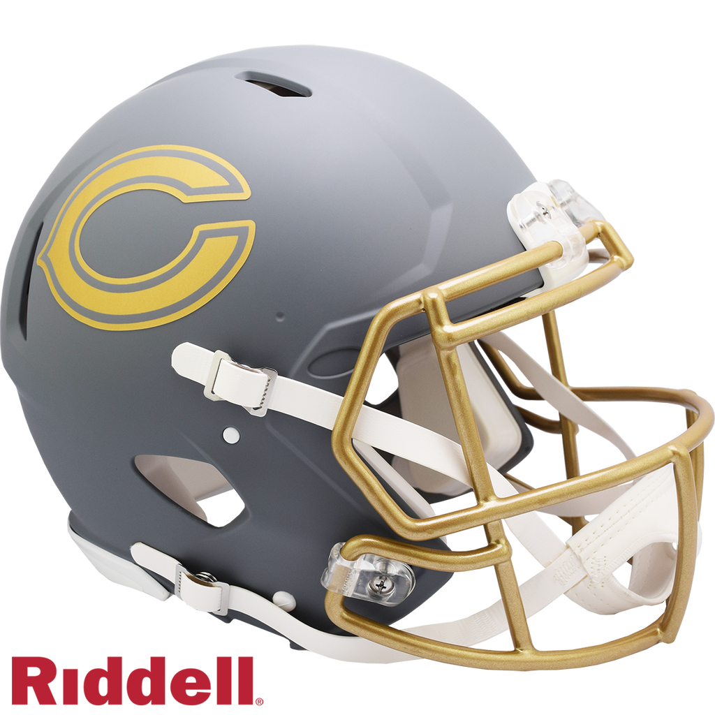 Chicago Bears Helmet Riddell Full Size Speed Style Slate Alternate