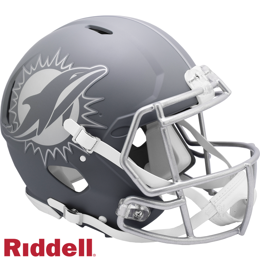 Miami Dolphins Helmet Riddell Full Size Speed Style Slate Alternate