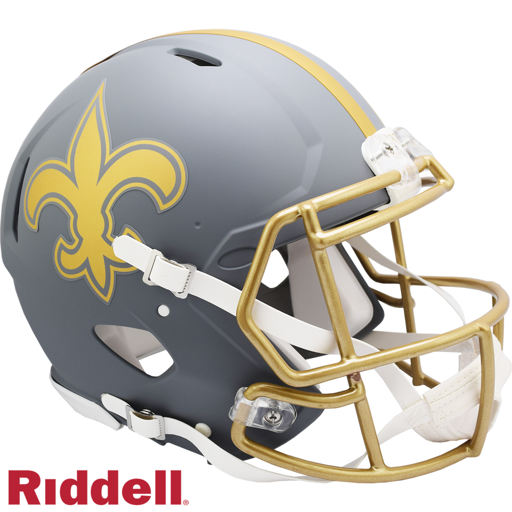 New Orleans Saints Helmet Riddell Full Size Speed Style Slate Alternate