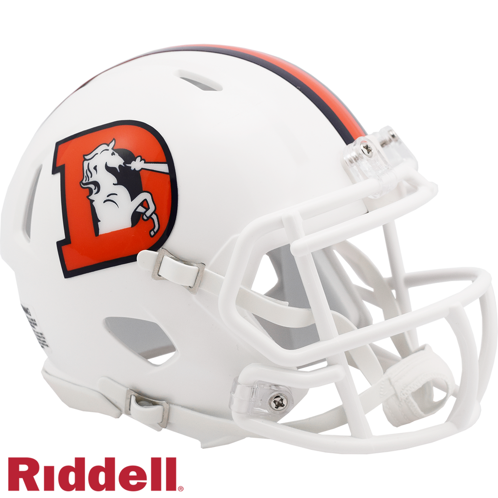 Denver Broncos Helmet Riddell Replica Mini Speed Style On Field Alternate 2023 Snowcapped Periodic Restock