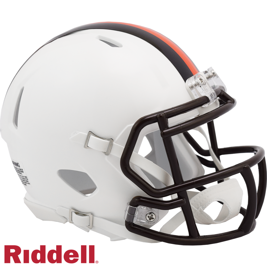 Cleveland Browns Helmet Riddell Replica Mini Speed Style On Field Alternate 2023 White Out Periodic Restock