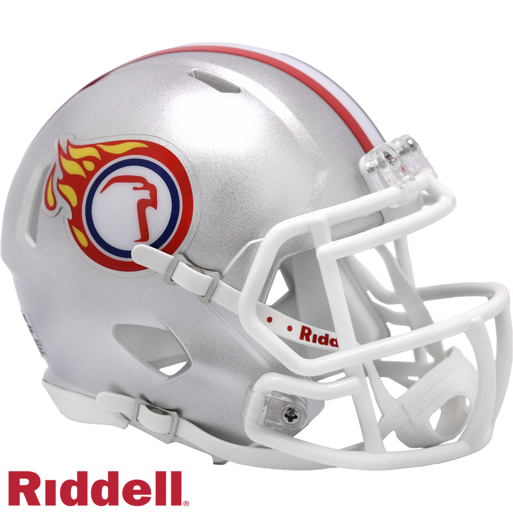 Liberty University Flames Helmet Riddell Replica Mini Speed Style Silver Eagle Design