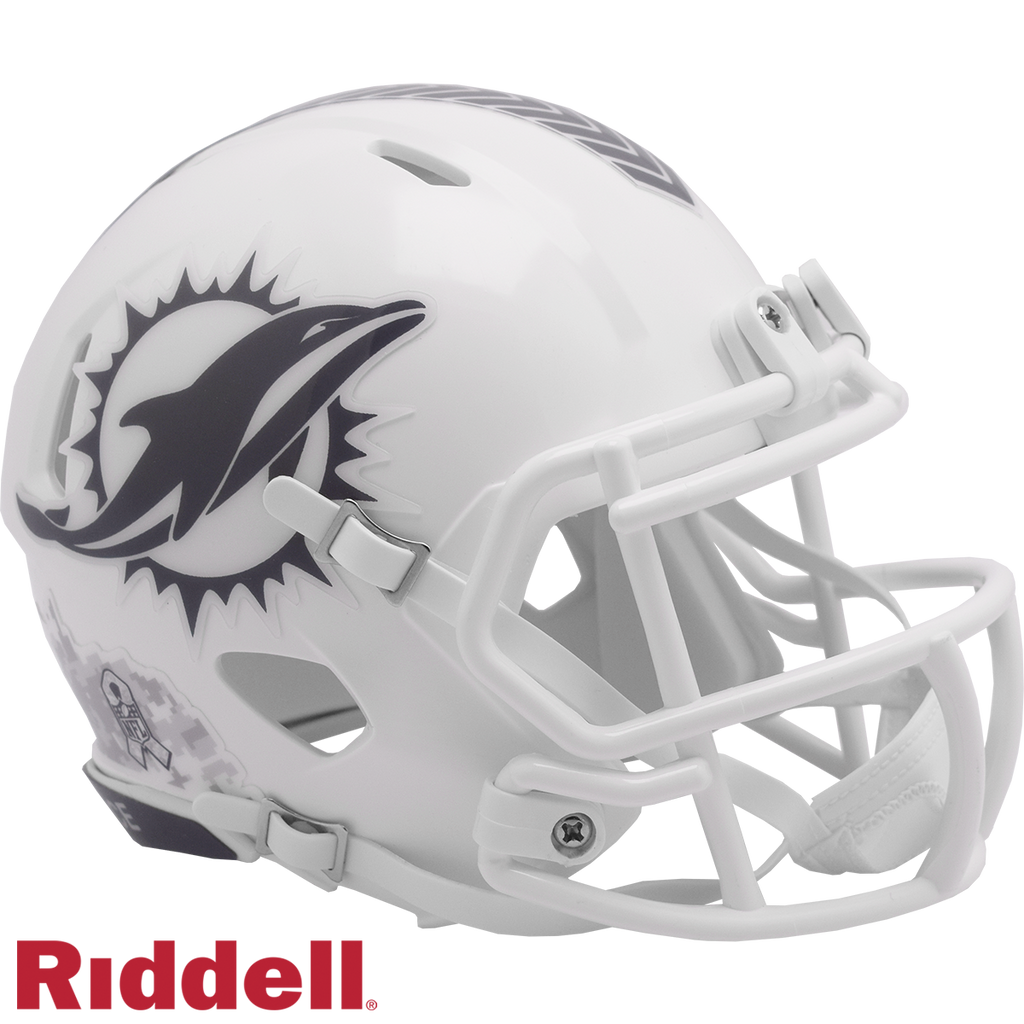 Miami Dolphins Helmet Riddell Replica Mini Speed Style Salute To Service 2024