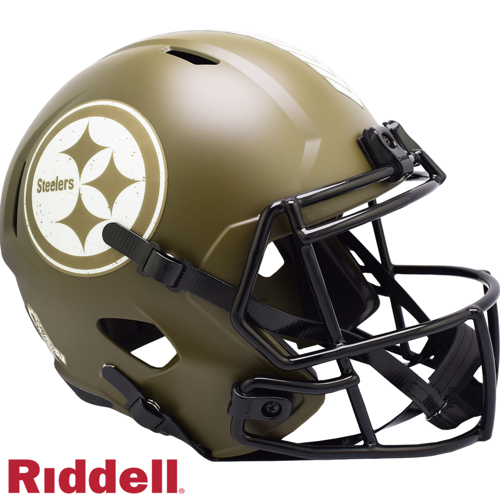 Pittsburgh Steelers Helmet Riddell Replica Full Size Speed Style Salute To Service