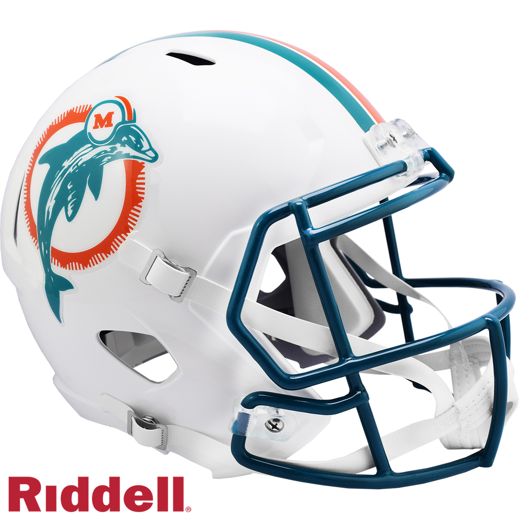 Miami Dolphins Helmet Riddell Replica Full Size Speed Style 1980 1996 T/B
