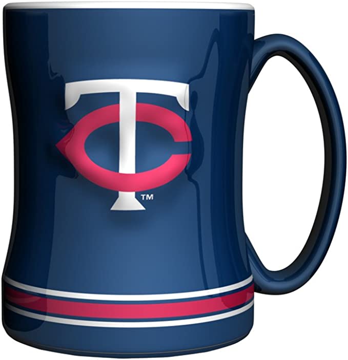 Minnesota Twins Coffee Mug 14oz Sculpted Relief Team Color