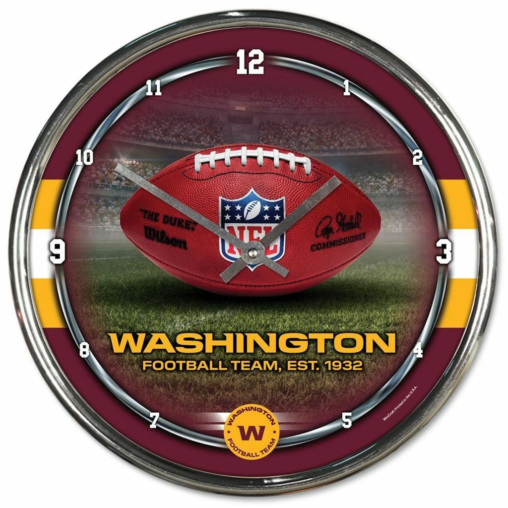 Washington Huskies Football Team Clock Round Wall Style Chrome Periodic Restock