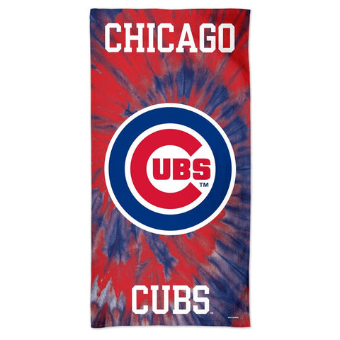 Chicago Cubs Towel 30x60 Beach Style Tie Dye Design