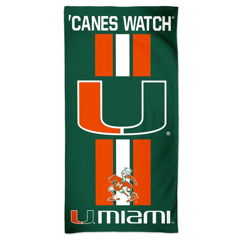 Miami Hurricanes Towel 30x60 Beach Style Special Order