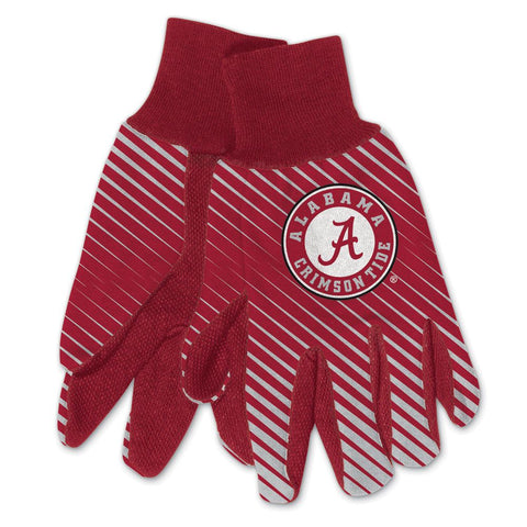 Alabama Crimson Tide Gloves Two Tone Style Adult Size