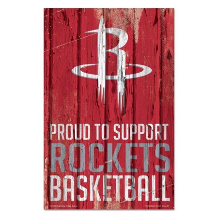 Houston Rockets Sign 11x17 Wood Proud to Support Design
