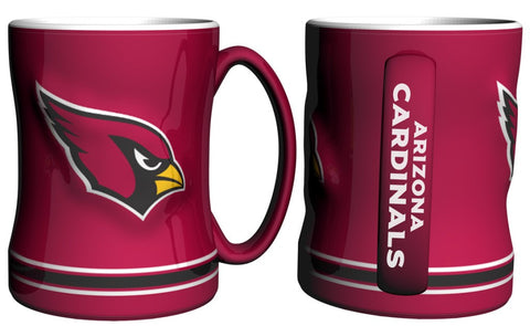Arizona Cardinals Coffee Mug 14oz Sculpted Relief Team Color