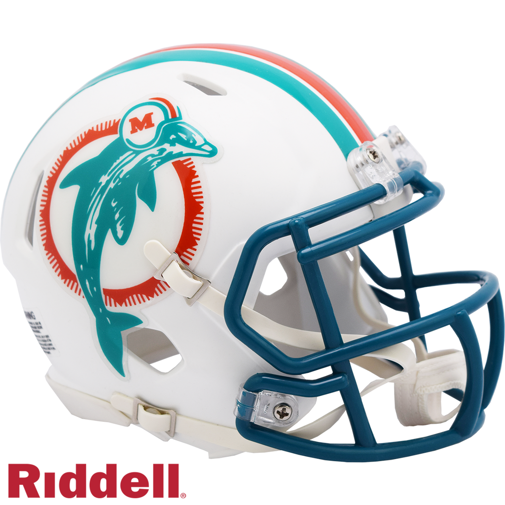 Miami Dolphins Helmet Riddell Replica Mini Speed Style 1980 1996 T/B Periodic Restock