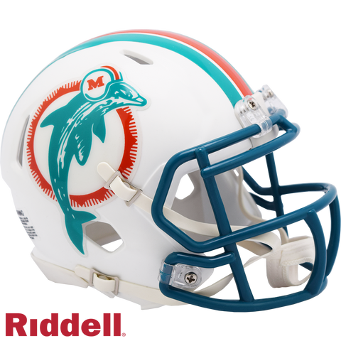 Miami Dolphins Helmet Riddell Replica Mini Speed Style 1980 1996 T/B Periodic Restock