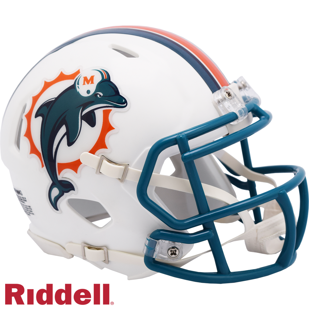 Miami Dolphins Helmet Riddell Replica Mini Speed Style 1997 2012 T/B Periodic Restock