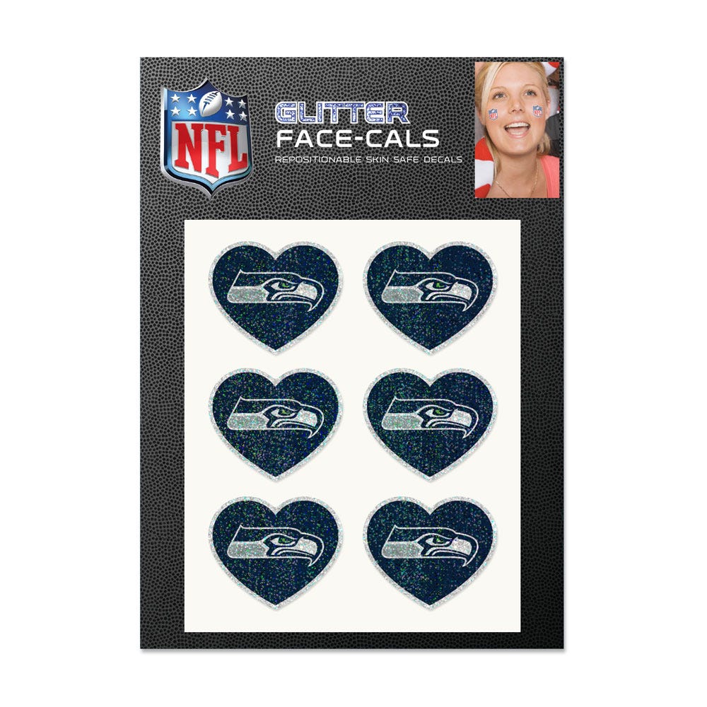 Seattle Seahawks Tattoos Face Cals Heart Glitter Special Order