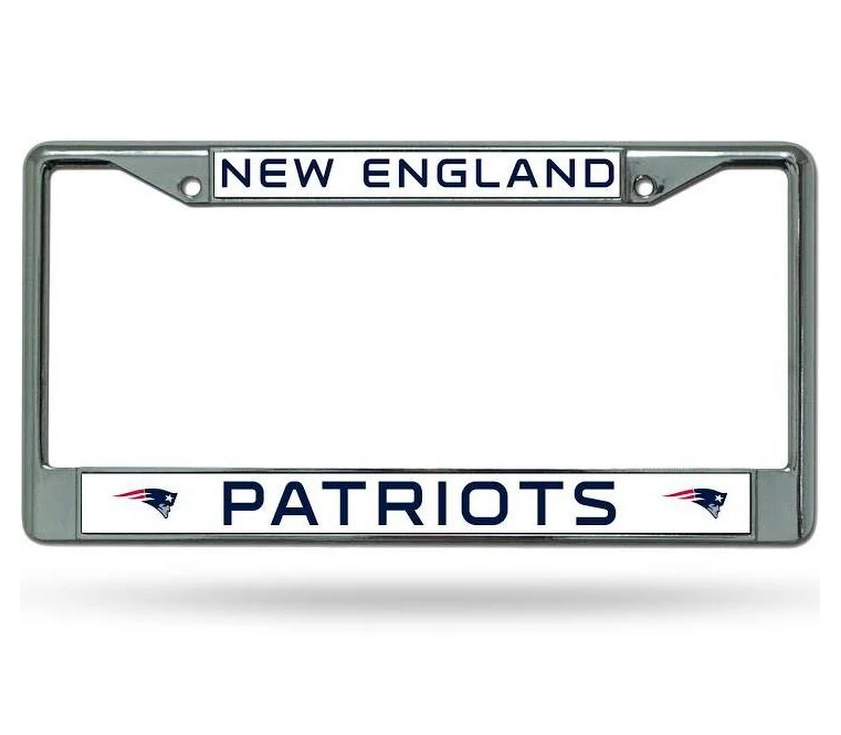 New England Patriots License Plate Frame Chrome