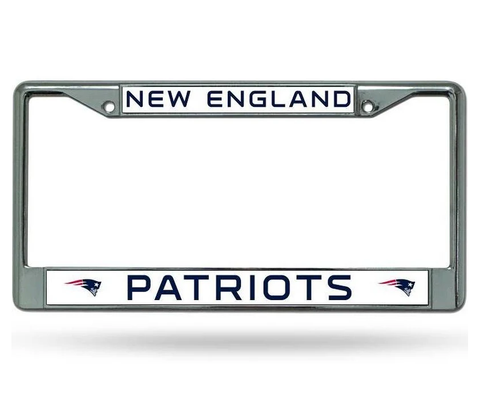 New England Patriots License Plate Frame Chrome