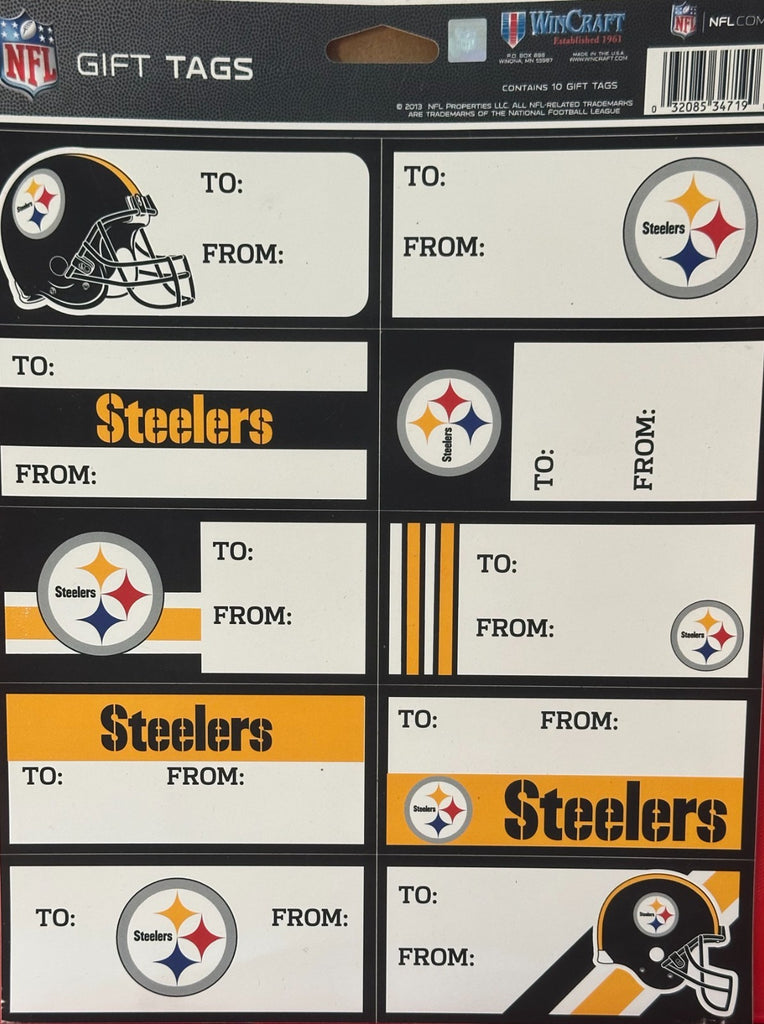 Pittsburgh Steelers Gift Tag Sheet