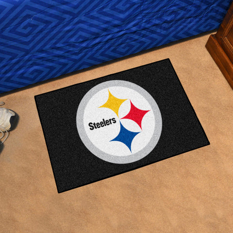 Pittsburgh Steelers Rug 19x30 Starter Style Logo Design Special Order