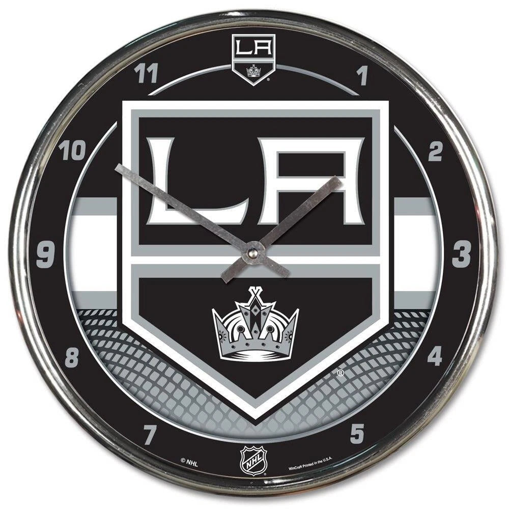 Los Angeles Kings Clock Round Wall Style Chrome Periodic Restock