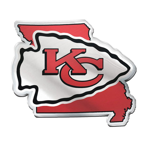 Kansas City Chiefs Auto Emblem Acrylic State Shape