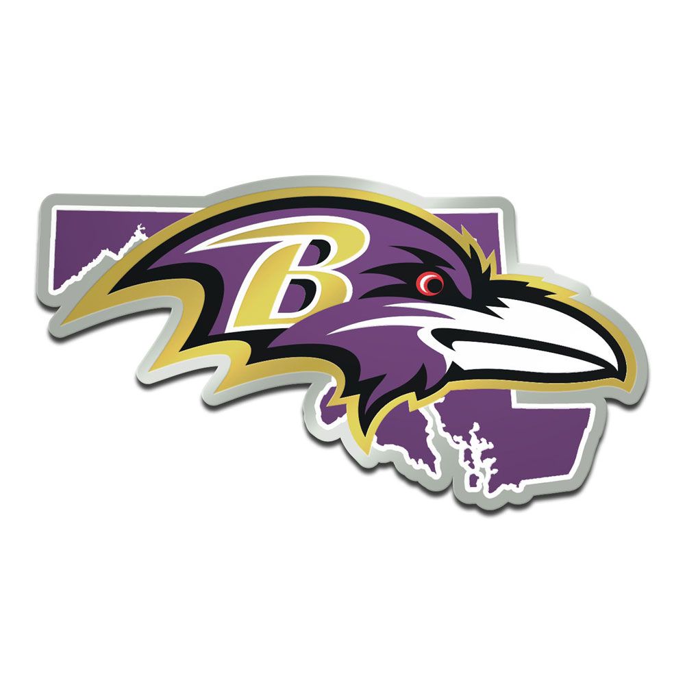 Baltimore Ravens Auto Emblem Acrylic State Shape