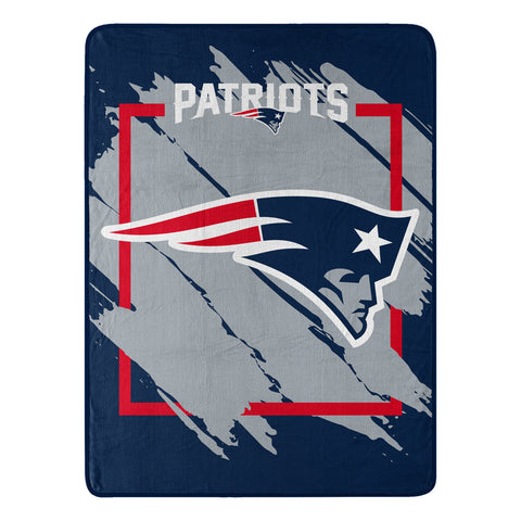 New England Patriots Blanket 46x60 Micro Raschel Dimensional Design Rolled