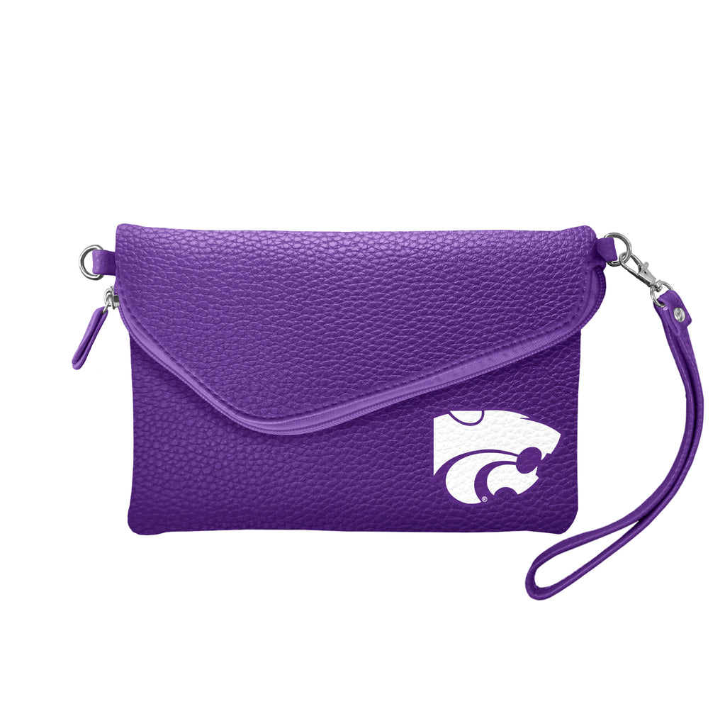 Kansas State Wildcats Fold Over Crossbody Pebble - Purple