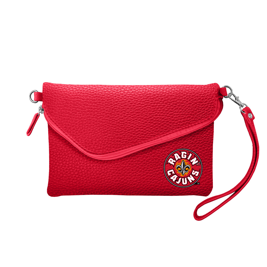 Louisiana Ragin' Cajuns Fold Over Crossbody Pebble - Light Red