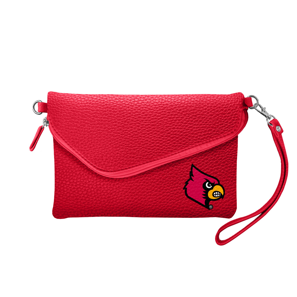 Louisville Cardinals Fold Over Crossbody Pebble - Light Red