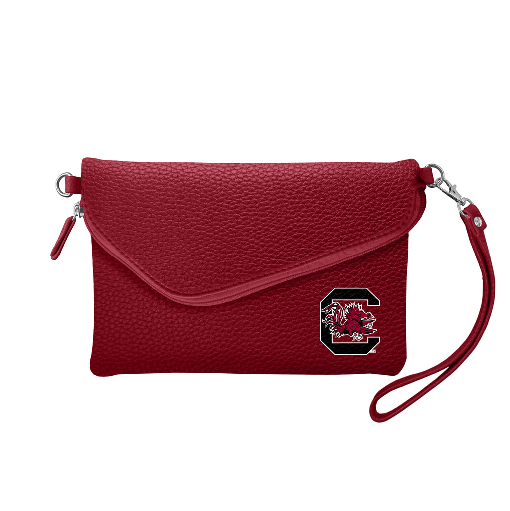 South Carolina Gamecocks Fold Over Crossbody Pebble - Maroon