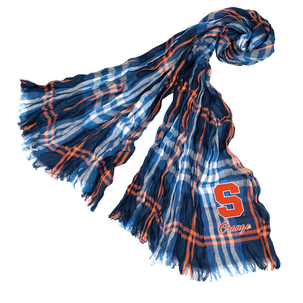 Syracuse Orangemen Crinkle Scarf Plaid - NVORN